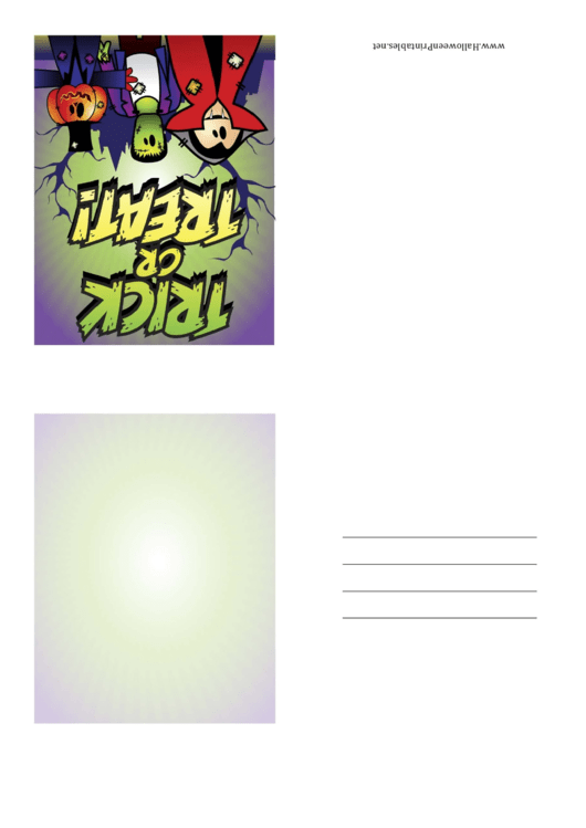 Halloween Trick Or Treat Vampire Small Card Template Printable pdf