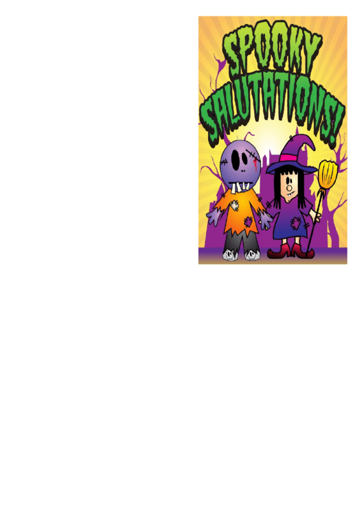 Halloween Spooky Salutation Card Template Printable pdf