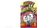 Halloween Happy Haunting Card Template Printable pdf