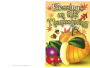 Blessings Thanksgiving Card Template Printable pdf