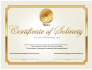 Sobriety Certificate Template - 1 Year - Gold