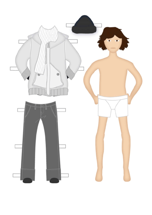 Winter Clothes Paper Doll (Male) Printable pdf