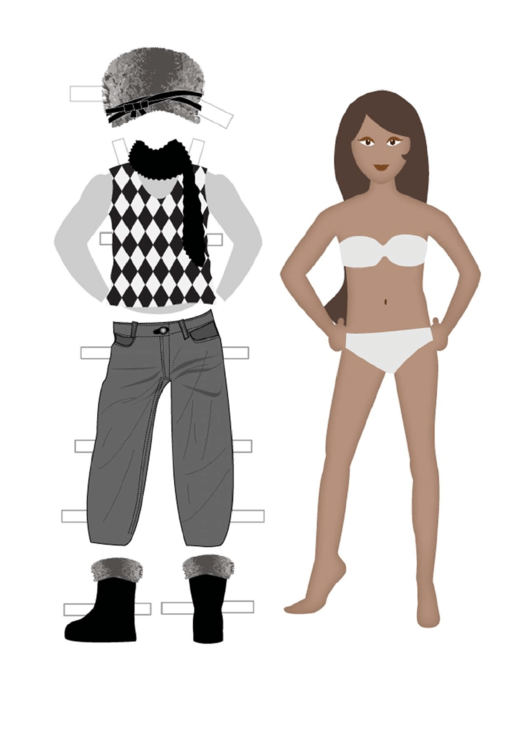 Winter Clothes Paper Doll (Female) Printable pdf