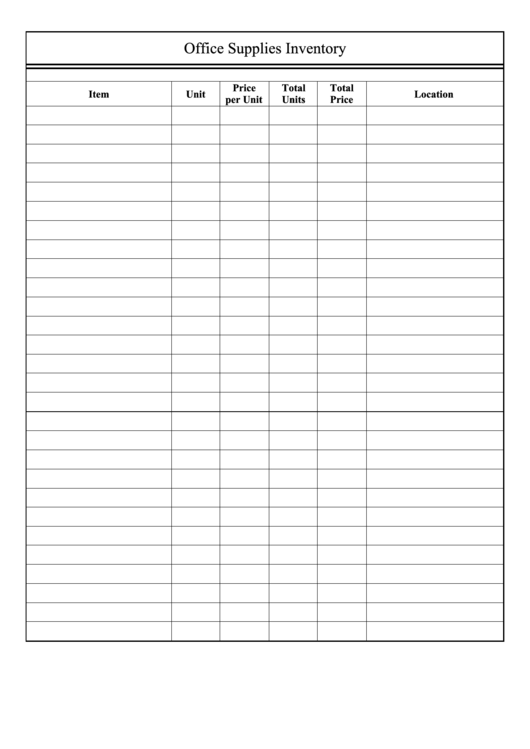 Office Supplies Inventory Printable pdf