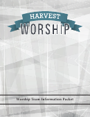 Fillable Harvest Church Worship Team Information Packet Printable pdf