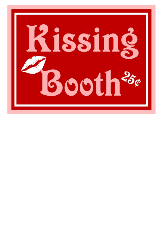 Kissing Booth Printable pdf