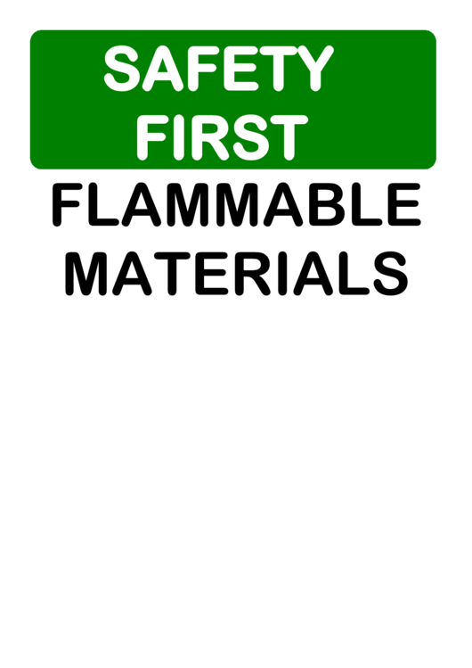 Safety Flammable Material Printable pdf