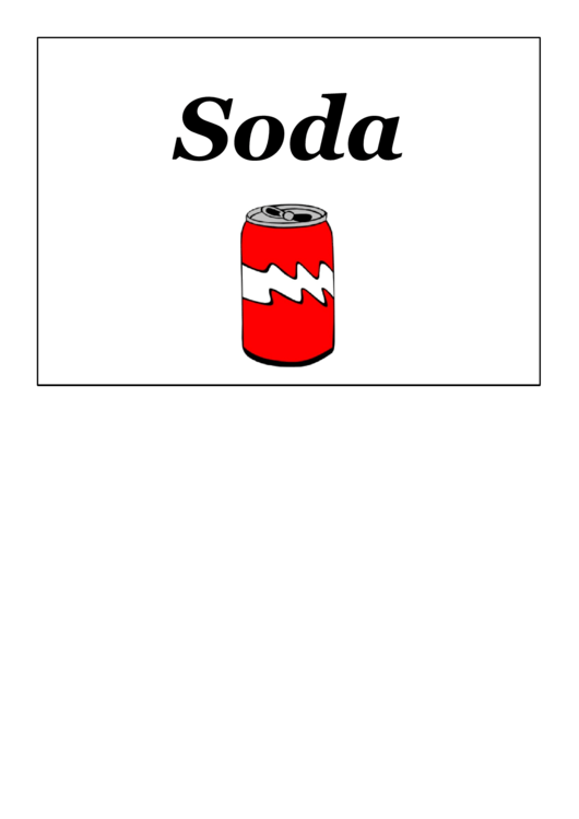 Party Soda Sign Template Printable pdf