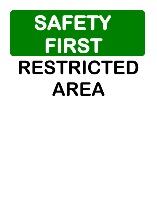 Safety Restricted Area Printable pdf