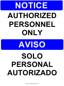 Notice Authorized Personnel Template