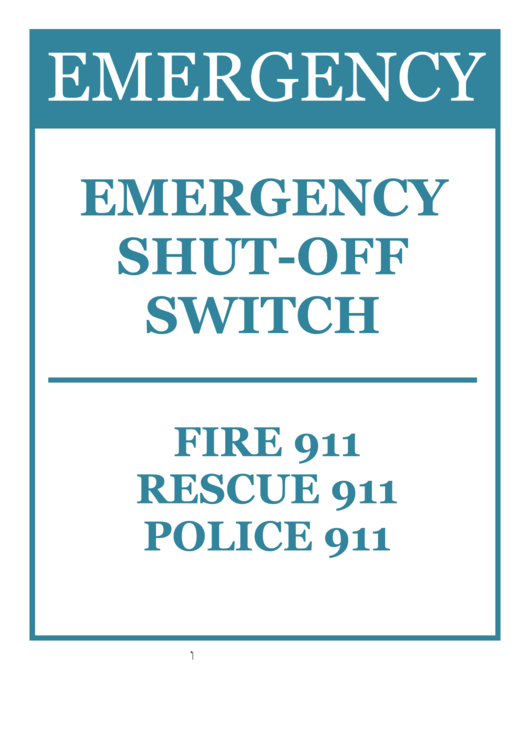 Emergency Shut Off Switch printable pdf download