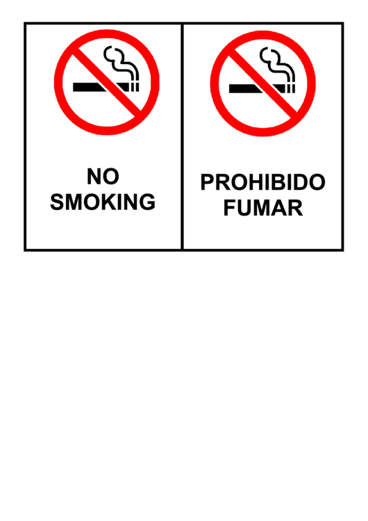 No Smoking Sign Template