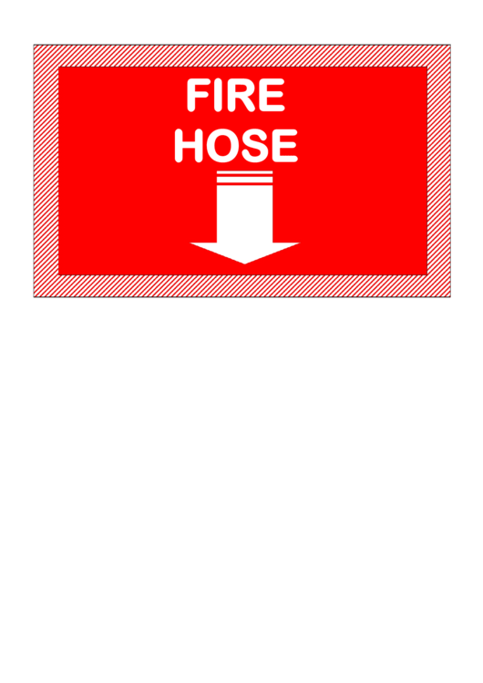 Emergency Fire Hose Sign Template Printable pdf