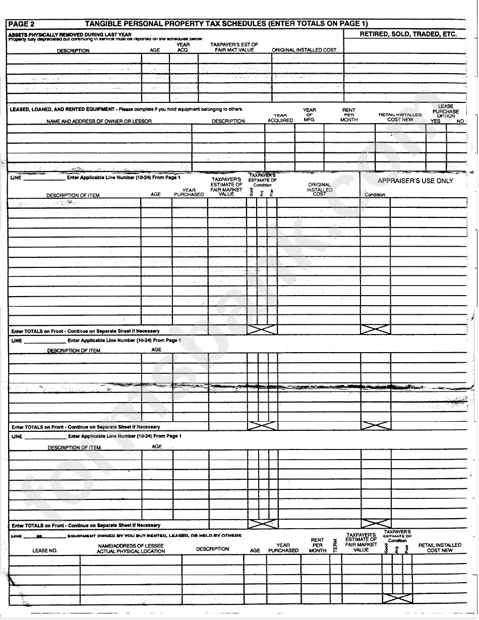 Form Dr-405 - Tangible Personal Property Tax Return