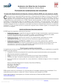 Formulario Ccfs1 - Formulario De Reclamaciones Del Consumidor - Gobierno Del Distrito De Columbia
