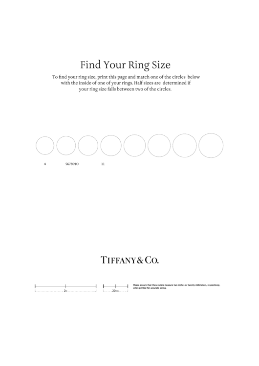 Ring Size Chart Printable pdf