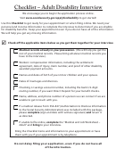 Adult Disability Interview Checklist Template