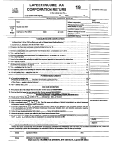 Form L-1120 - Lapeer Income Tax Corporation Return Printable pdf