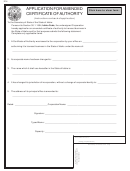 Application For Amended Certificate Of Authority - Secretary Of State Of The State Of Idaho