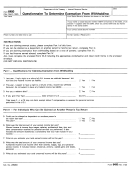 Form 6450 - Questionnaire To Determine Exemption From Withholding Printable pdf