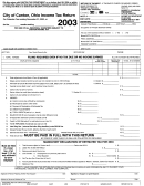 City Of Canton, Ohio Income Tax Return - 2003 Printable pdf