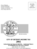 Instructions For Form D-1040(R) - Individual Return For Residents Of The City Of Detroit - 2002 Printable pdf