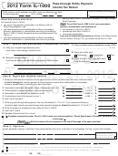 Form Il-1000 Draft - Pass-through Entity Payment Income Tax Return - 2012