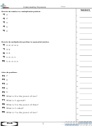 Understanding Exponents Worksheet With Answers