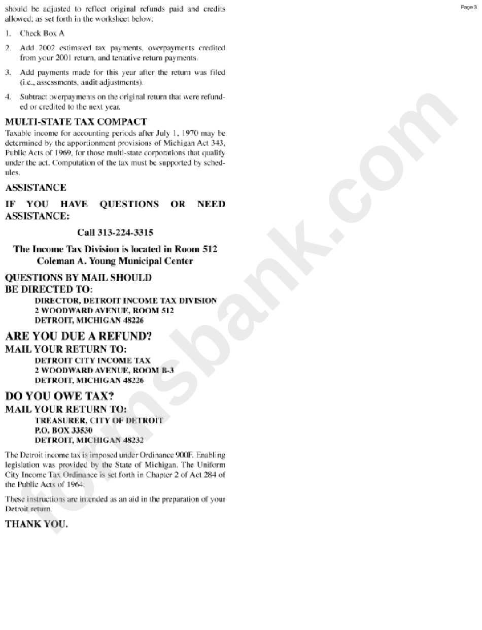 Instructions For Form D-1120 Corporate Return - 2002