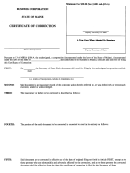 Form Mbca-17 - Certificate Of Correction - Maine Secretary Of State