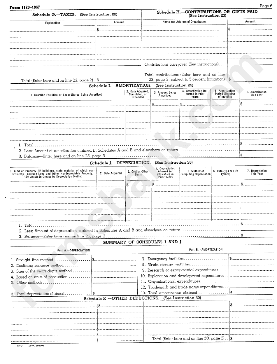 Form 1120 - U.s. Corporation Income Tax Return - 1957