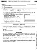 Form Ri-8736 - Application For Automatic Extension Of Time To File R.i. Partnership Or R.i. Fiduciary Income Tax Return - 1998