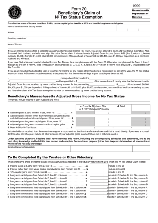 Form 20 - Beneficiary