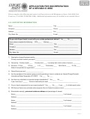 Form 080107 - Application For Incorporation Of A Nevada Ic-disc