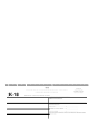 Form K-18 - Fiduciary Report Of Nonresident Beneficiary Tax Withheld - 1999