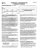 Form Tp-385 - Certification Of Residential Use Of Energy Purchases