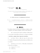 A Bill To Authorize Funds For Federal-Aid Highways, Highway Safety Programs, And Transit Programs, And For Other Purposes - 114th Congress 1st Session Printable pdf