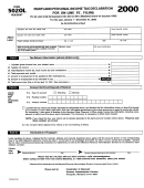 Form 502ol Resident - Meryland Personal Income Tax Declaration For On-line P.c. Filing - 2000