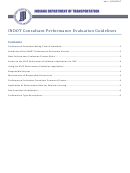 Indot Consultant Performance Evaluation Guidelines - Indiana Department Of Transportation