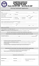 Zoning Certificate Application
