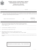 Maine Capital Investment Credit Worksheet For Tax Year 2013