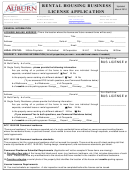 Rental Housing Business License Application - City Of Auburn