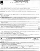 Form D-4 - Employee's Withholding Allowance Certificate