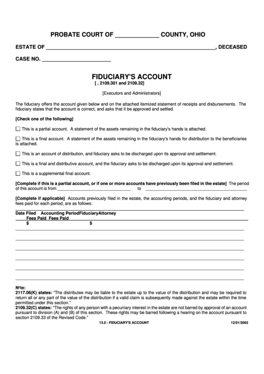 Fillable Form 13.0 - Fiduciary