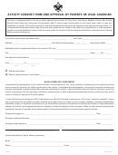 Activity Consent Form And Approval By Parents Or Legal Guardian