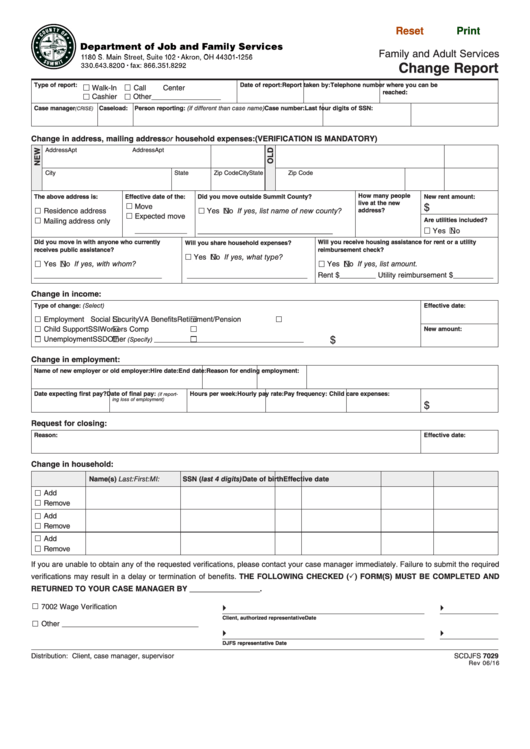 Form Scdjfs 7029 - Change Report, Voter Registration And Information Update Form