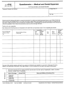 Form 4742 - Questionnaire - Medical And Dental Expenses