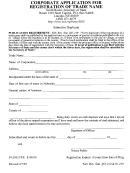 Corporate Application For Registration Of Trade Name - Nebraska Secretary Of State