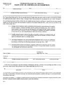 Form St-10a - Sales And Use Certificate Of Exemption