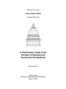 Report To The Utah Legislature - A Performance Audit Of The Division Of Housing And Community Development - 2012